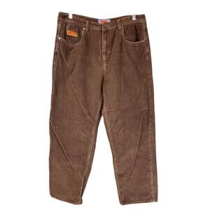 Vintage EMPYRE Corduroy Pants‎ Mens (34x28) Y2K Brown Wide Whale Baggy Grunge
